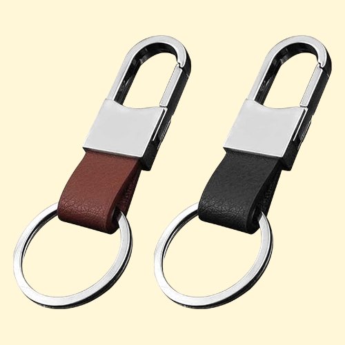 122 Sulfar Soft Car Leather Keychain Key Holder Hook Ring Accessories Key Organizer For Men Women(2-PACK) - Image 1