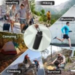 Water Bottle 18/8 Stainless Steel Double Wall Vaccum Insulated Thermos Bottle with Spout Lid Wide Mouth Hot Cold Drink hydroflask for Sports Travel Kids School Gym Office (BLACK, 1000ML) - Image 5
