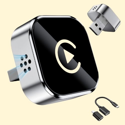 176 Upgraded Wired to Wireless for Apple CarPlay, Wireless CarPlay Adapter for iPhone, Plug and Play, Mini USB Design Car Play Adapter with Type-C Extension,Stable Connection & No Latency - Image 1