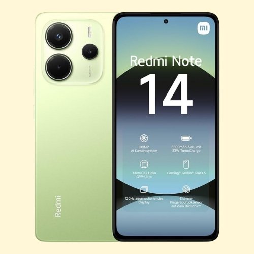 81 Xiaomi Redmi Note 14 Green 8+256GB smartphone,108MP AI camera system, 5500mAh battery, 6.67" 120Hz AMOLED eye-care display, AI features - Image 1