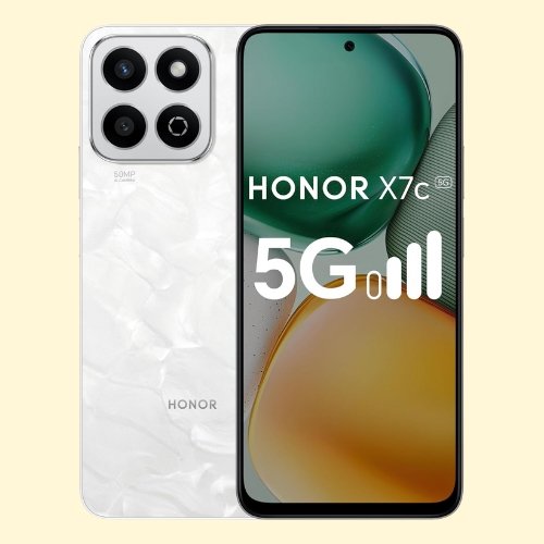 88 HONOR X7c 5G 4GB RAM 256GB Dual SIM Moonlight White With Free 35W Fast Charger - Middle East Version - Image 1