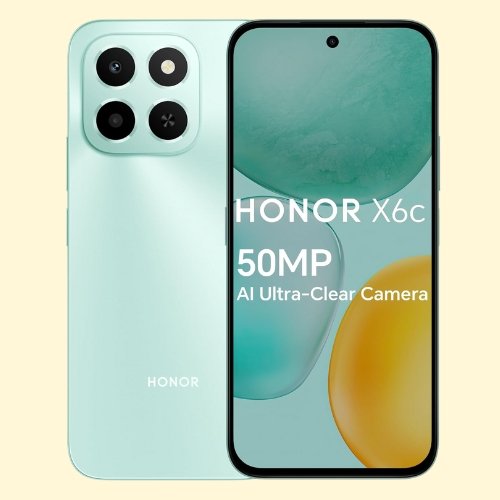 93 HONOR X6c Smartphone 6GB RAM 128GB ROM, 6.61" 120Hz Display, 50MP Camera, 35W Fast Charging, Dual SIM, Ocean Cyan – Middle East Version - Image 1