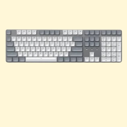 KM129 Satechi SM3 Mechanical Keyboard,108 Keys with White LED Backlit, Wired and Bluetooth -Mac and Windows - Light Gray/White - Image 1