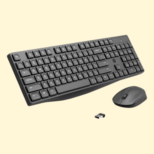 KM49 HP CS10 Wireless Keyboard & Mouse Ergonomic Design Black - Image 1