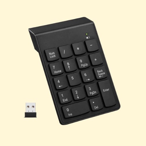 KM55 Mini Wireless Numeric Digital Keypad, Black - Image 1