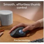 Logitech ERGO M575S Wireless Trackball Mouse, Wireless Ergonomic Mouse With Bluetooth and Encrypted Dongle, Comfortable Thumb Control, Precise and Smooth Tracking, for PC/Mac - Graphite - Image 2