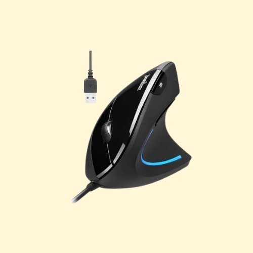 Perixx Perimice-513R Wired Vertical Ergonomic USB Mouse, 6 Buttons with 2 Level DPI Switch 1000/1600, Right Handed Design, Black