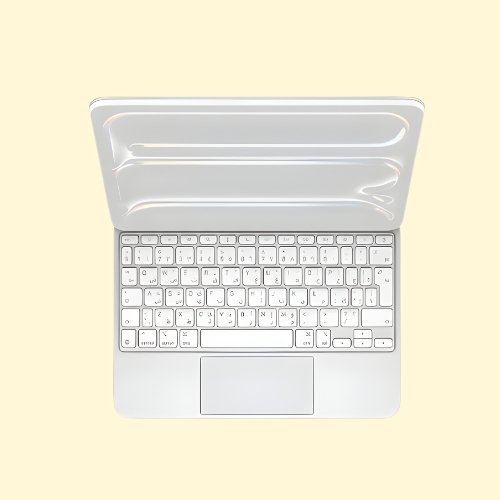 KM78 Apple Magic Keyboard for iPad Air 11-inch (M3) - Arabic - White - Image 1