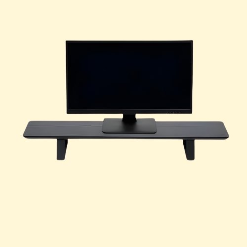 LMTR14 Moodular Wooden Monitor Stand 33.4” (85cm) Desk Organizer with Metal Slide Rails for Drawer, Tray, Laptop, Tablet, Phone & Headphones, Black MS85-B - Image 1