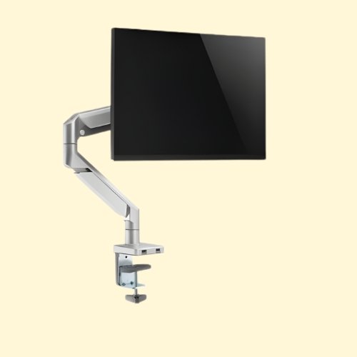 LMTR38 Navodesk NAVO Control Monitor Arm - Model A Pro, Ergonomic Monitor Desk Mount with Gas Spring Tech & USB Hub, Adjustable Monitor Stand with Clamp and Grommet Base - Image 1