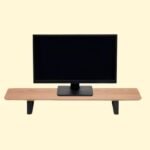 Moodular Wooden Monitor Stand 33.4” (85cm) Desk Organizer with Metal Slide Rails, Oak MS85-O