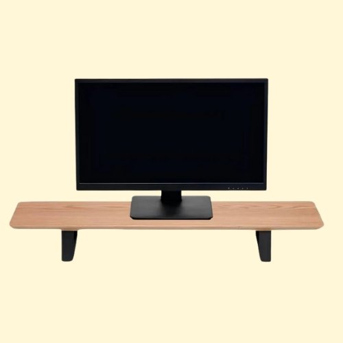LMTR53 Moodular Wooden Monitor Stand 33.4” (85cm) Desk Organizer with Metal Slide Rails, Oak MS85-O - Image 1