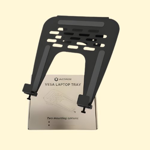 LMTR60 ULTRARM Laptop Tray Steel Notebook Holder for Monitor Arm Desk Mount Stand Fits VESA 75/100 Mounting Holes 13Kg Capacity with Vented Cooling Platform - Image 1