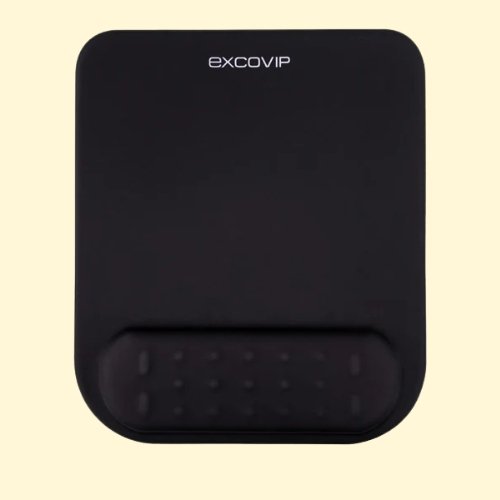 MMP09 EXCOVIP Gel Mouse Pad Wrist Rest Memory-Foam Ergonomic Mouse Pad, Black - Image 1