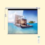 CRONY 150 inch 4:3 Projection Screen, Automatic Lifting Remote Control, HD Projection Wall Hanging Screen