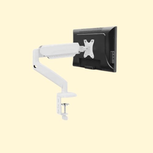 LMTR75 MOUNTUP Single Monitor Desk Mount, Adjustable Gas Spring Monitor Arm, Support Max 32 Inch, 4.4-17.6lbs Screen, Computer Monitors Stand Holder, White - Image 1