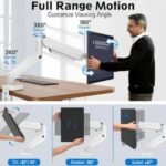 MOUNTUP Single Monitor Desk Mount, Adjustable Gas Spring Monitor Arm, Support Max 32 Inch, 4.4-17.6lbs Screen, Computer Monitors Stand Holder, White - Image 2