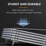 2PCS Zinc Alloy Mini Foldable Laptop Stand, Portable with Adjustable Angles, Self-Adhesive Invisible Notebook Stand (Black) - Image 2