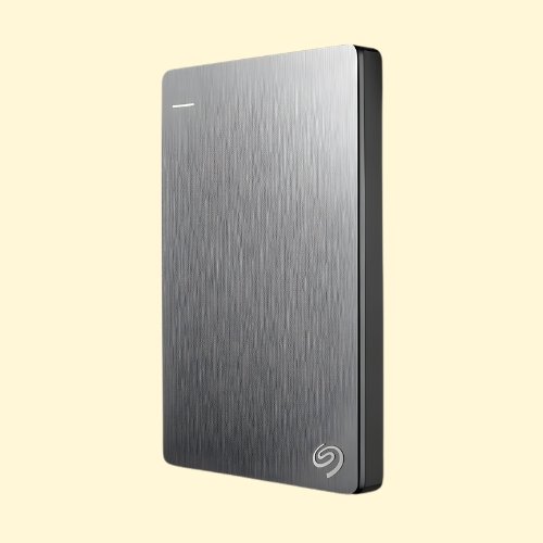 USHD11 Seagate 2TB Backup Plus Slim External Hard Drive, Silver - Image 1