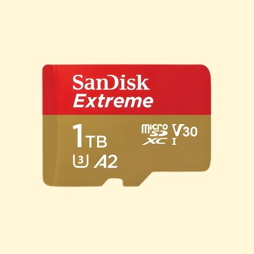 USHD57 SanDisk 1TB Extreme microSD UHS, 190MB/s Read, 130MB/s Write SDSQXAV 1T00 GN6MN, Red/Gold - Image 1