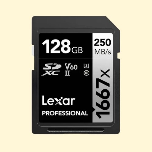 USHD61 Lexar Professional 1667x 128GB SDXC UHS-II Card, Up To 250MB/s Read - Image 1