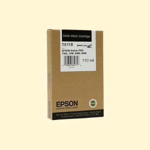 Epson C13T611800 Black Matte Ink Cartridge, 110ml