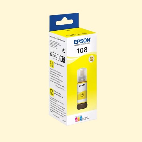 Epson 108 Ecotank Yellow Ink Bottle 70ml