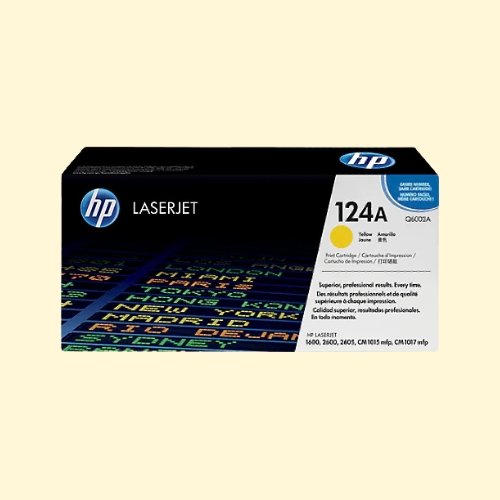 HP 124A Yellow Original LaserJet Toner Cartridge (Q6002A)