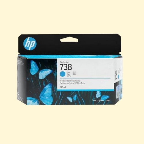 HP 738 130ml Cyan DesignJet Ink Cartridge (498N5A)