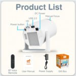 Smart Wi-Fi 6 Multimedia Mini Projector with 180° Rotating Stand - Image 3