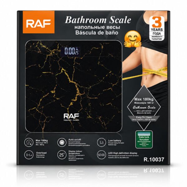 Electronic Digital Bathroom Weight Scale with LED Display and Marble Finish