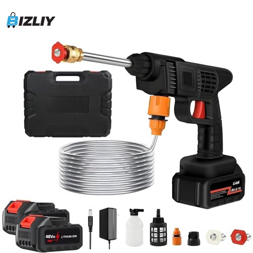 48V Cordless High-Pressure Car Wash Gun & Portable Water Sprayer