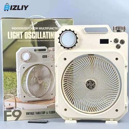F9 Indoor/Outdoor Multifunctional Light Oscillating Fan & Vintage Tabletop Fan