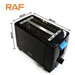 Raf650W 2-Slice Electric Bread Toaster with Shade Control - Image 2